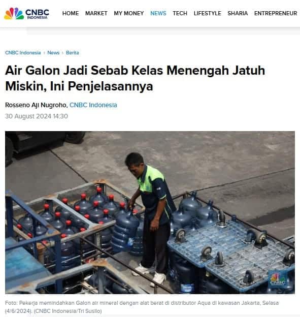 Solusi Air Galon Kelas Menengah Supaya Tidak Jatuh Miskin